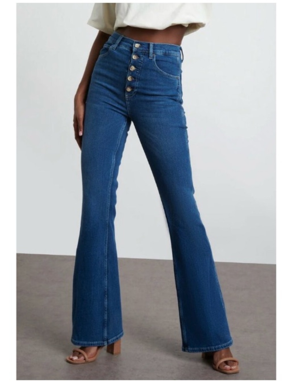 Boyish The Ricky High Rise Flared Jeans Medium Stretch Denim 27